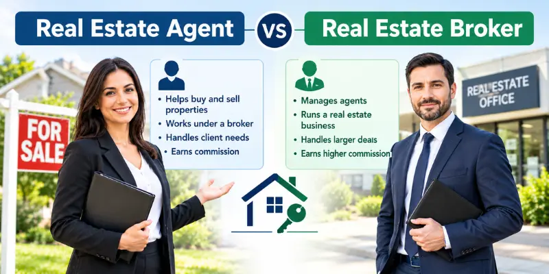 Comparison between a real estate agent and real estate broker