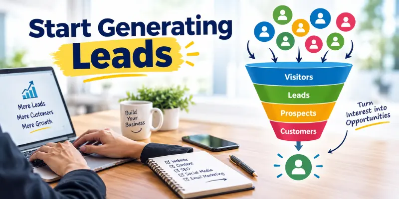 Real estate agent generating leads through clients and property marketing
